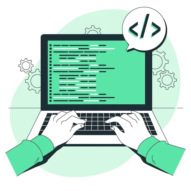 Free vector hand coding concept illustration
