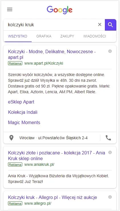 Wyszukiwanie na telefonie
