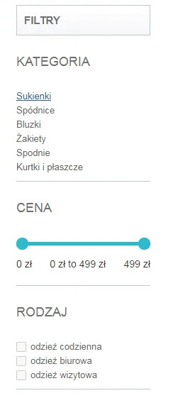 nowe filtry na stronie